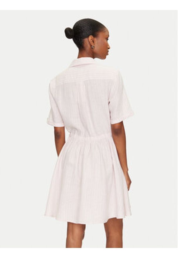 TOMMY HILFIGER - Tommy Hilfiger Sukienka koszulowa Ess WW0WW44672 Różowy Regular Fit. Kolor: różowy. Materiał: len. Typ sukienki: koszulowe