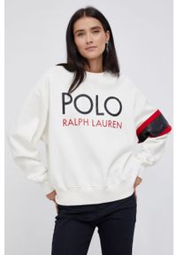 Polo Ralph Lauren - Bluza. Typ kołnierza: polo. Kolor: beżowy. Wzór: nadruk #1