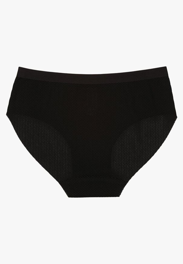 Renee - Czarne Klasyczne Majtki Typu Figi Davirosa. Kolor: czarny. Materiał: jeans
