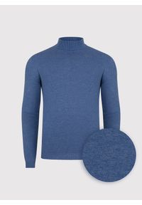 Pako Lorente - PAKO LORENTE - Półgolf męski w niebieskim kolorze. Kolor: niebieski, czarny, beżowy. Materiał: nylon, wiskoza. Wzór: gładki, ze splotem #8