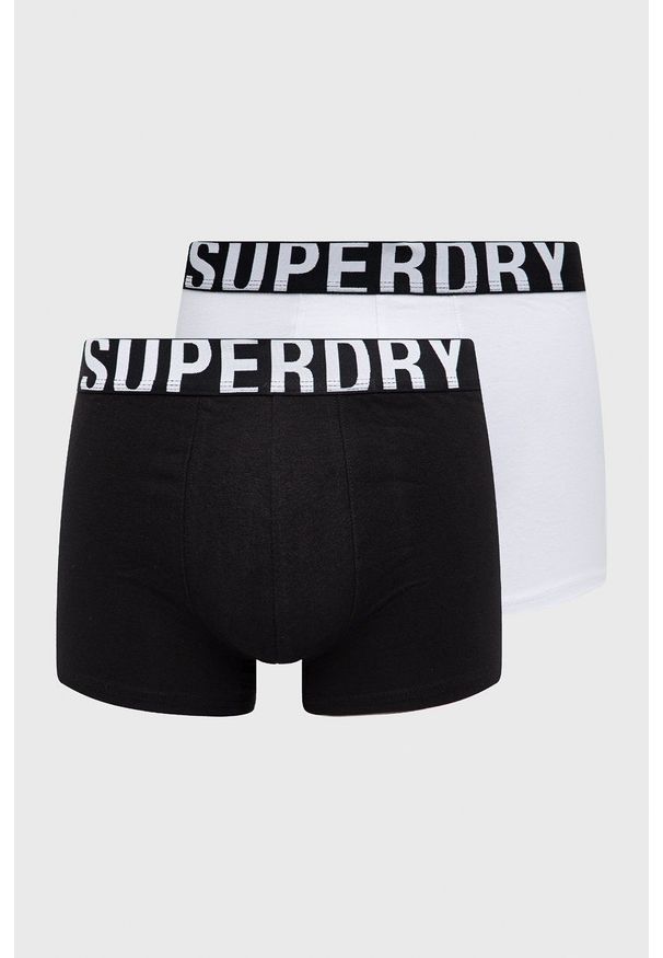 Superdry Bokserki (2-pack) męskie kolor czarny. Kolor: czarny. Materiał: bawełna