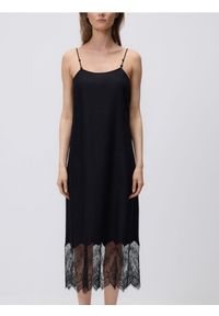 Reserved - Sukienka z lnem - czarny. Kolor: czarny. Materiał: len. Typ sukienki: proste #1