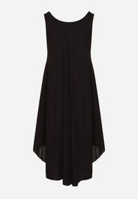 Born2be - Czarna Rozkloszowana Sukienka z Bawełny Tesaxelle. Okazja: na co dzień, na spotkanie biznesowe. Kolor: czarny. Materiał: bawełna. Typ sukienki: proste. Styl: biznesowy, casual, elegancki #6