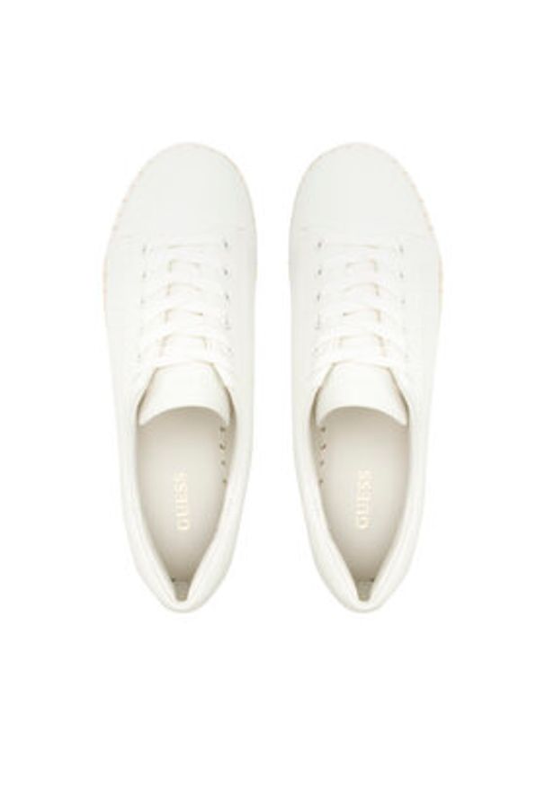Guess Espadryle Malee FL6MLE LEA14 Biały. Kolor: biały. Materiał: skóra