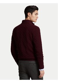 Polo Ralph Lauren Sweter 710876766007 Bordowy Regular Fit. Typ kołnierza: polo. Kolor: czerwony. Materiał: wełna #3