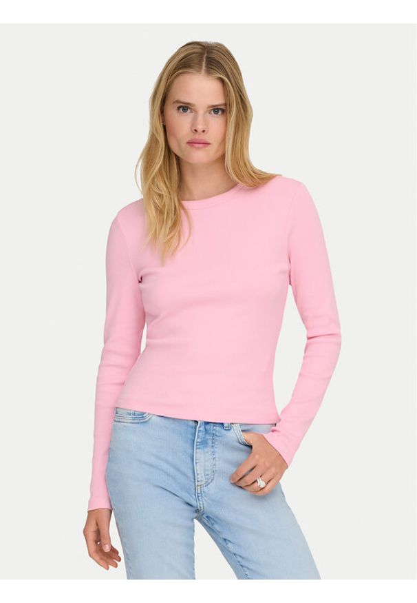 only - ONLY Bluzka Val 15371305 Różowy Regular Fit. Kolor: różowy. Materiał: bawełna