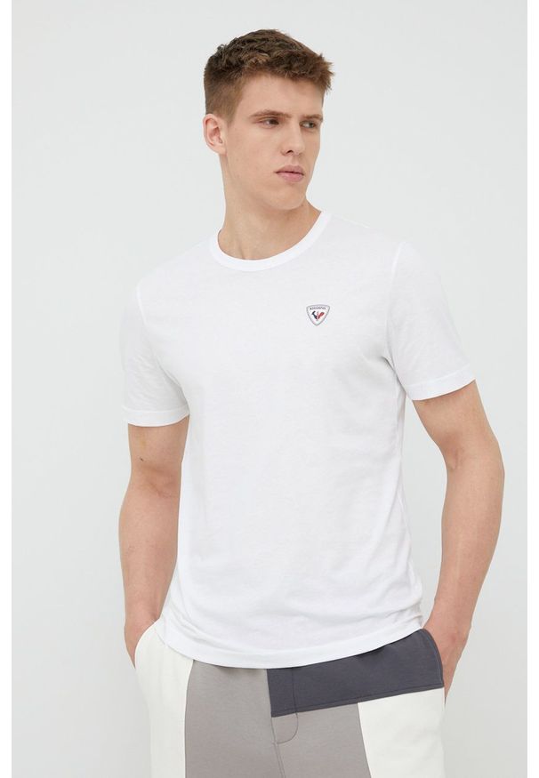 Rossignol t-shirt bawełniany kolor biały z aplikacją. Kolor: biały. Materiał: bawełna. Wzór: aplikacja