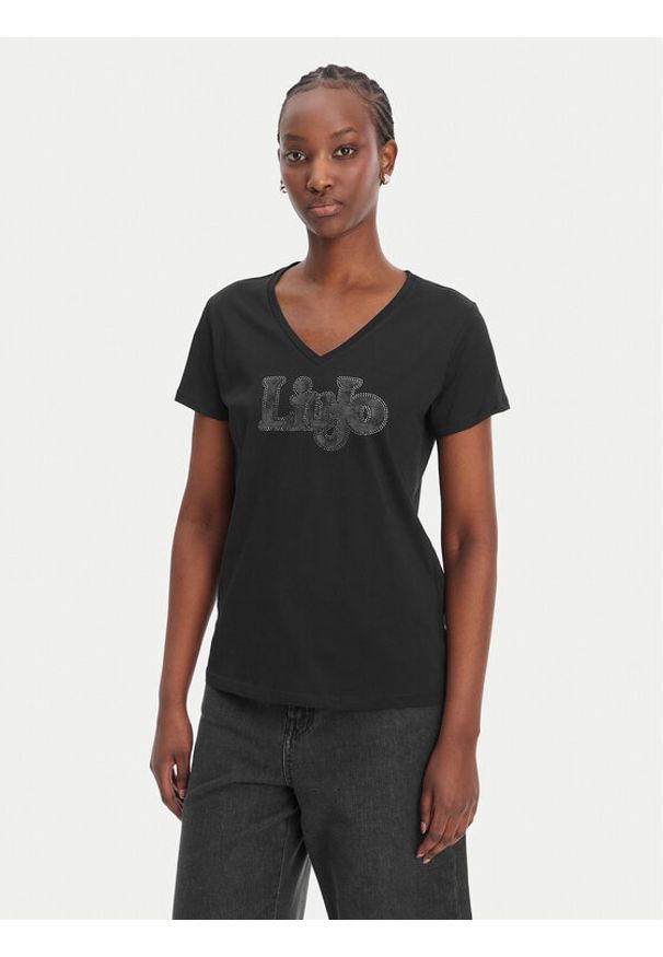 Liu Jo Sport T-Shirt TA6057 JS923 Czarny Regular Fit. Kolor: czarny. Materiał: bawełna. Styl: sportowy