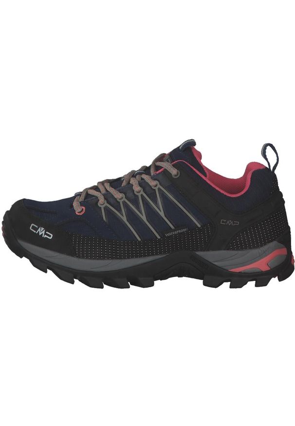Buty trekkingowe damskie CMP Rigel Low. Zapięcie: sznurówki. Kolor: niebieski, czarny, wielokolorowy. Materiał: syntetyk, materiał, skóra. Szerokość cholewki: normalna. Styl: sportowy