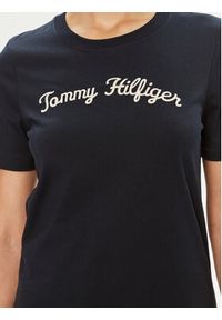 TOMMY HILFIGER - Tommy Hilfiger T-Shirt Script WW0WW42589 Granatowy Regular Fit. Kolor: niebieski. Materiał: bawełna #4