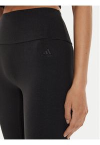 Adidas - adidas Legginsy Lounge Ribbed IP2281 Czarny Slim Fit. Kolor: czarny. Materiał: bawełna