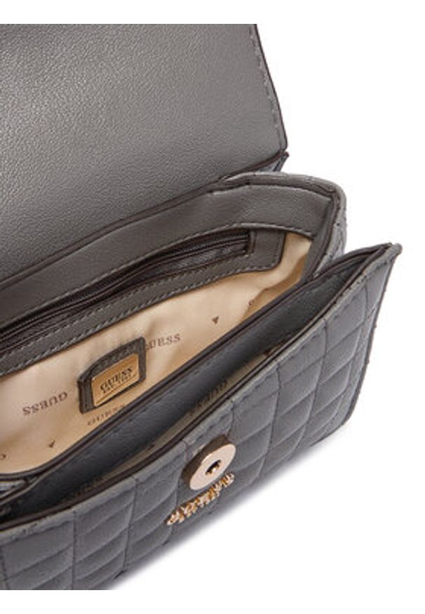 Guess Torebka Nadira Mini HWQG84 24780 Szary. Kolor: szary. Materiał: skórzane