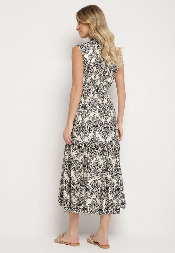 Born2be - Czarna Wiskozowa Sukienka Bez Rękawów z Wiązanym Paskiem Filimea. Okazja: na co dzień. Typ kołnierza: dekolt w kształcie V. Kolor: czarny. Materiał: wiskoza. Długość rękawa: bez rękawów. Typ sukienki: proste. Styl: elegancki, casual