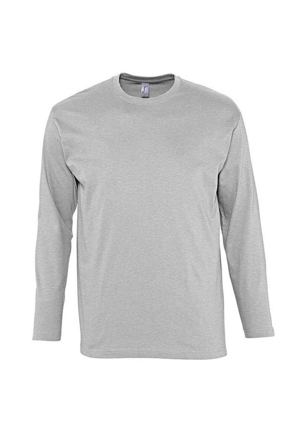 SOL'S - Męska Koszulka Z Długim Rękawem Monarch Melange. Kolor: szary. Długość rękawa: długi rękaw. Długość: długie. Sport: turystyka piesza