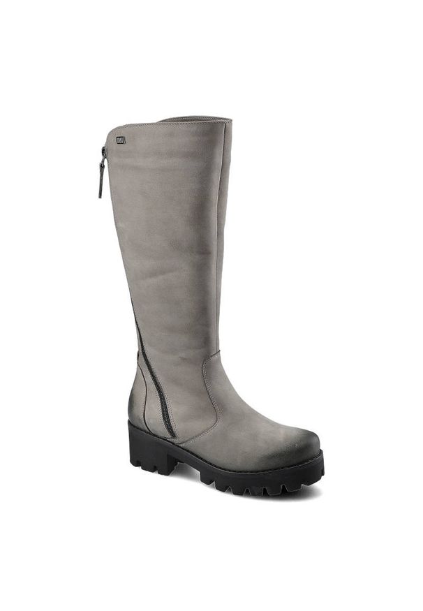 Szare Kozaki Simen Damskie Stylowe Buty Zimowe. Okazja: na co dzień. Kolor: szary. Szerokość cholewki: normalna. Sezon: zima. Styl: elegancki