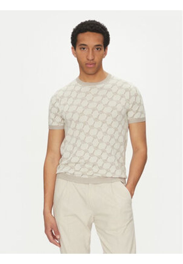 JOOP! Sweter 17 JK-17Ravao 30045832 Beżowy Modern Fit. Kolor: beżowy. Materiał: bawełna