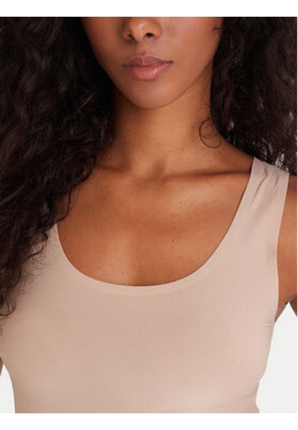 Chantelle Top Soft Stretch C26460 Beżowy Regular Fit. Kolor: beżowy. Materiał: syntetyk