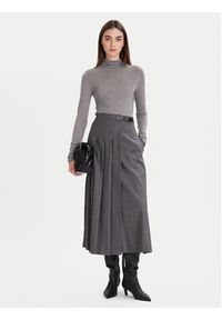 Calvin Klein Sweter LV044D239G Szary Slim Fit. Kolor: szary. Materiał: wełna, lyocell #4