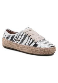 EMU Australia Espadryle Agonis Zebra W12550 Biały. Kolor: biały. Materiał: materiał. Wzór: motyw zwierzęcy #3