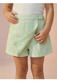 Sinsay - Spódnico-spodenki z haftowanym motywem kwiatowym - turkusowy. Kolor: turkusowy. Wzór: haft, kwiaty #1