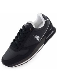 Sneakers U.S. Polo Assn. 42 - Modne skórzane buty męskie. Kolor: fioletowy. Materiał: skóra ekologiczna
