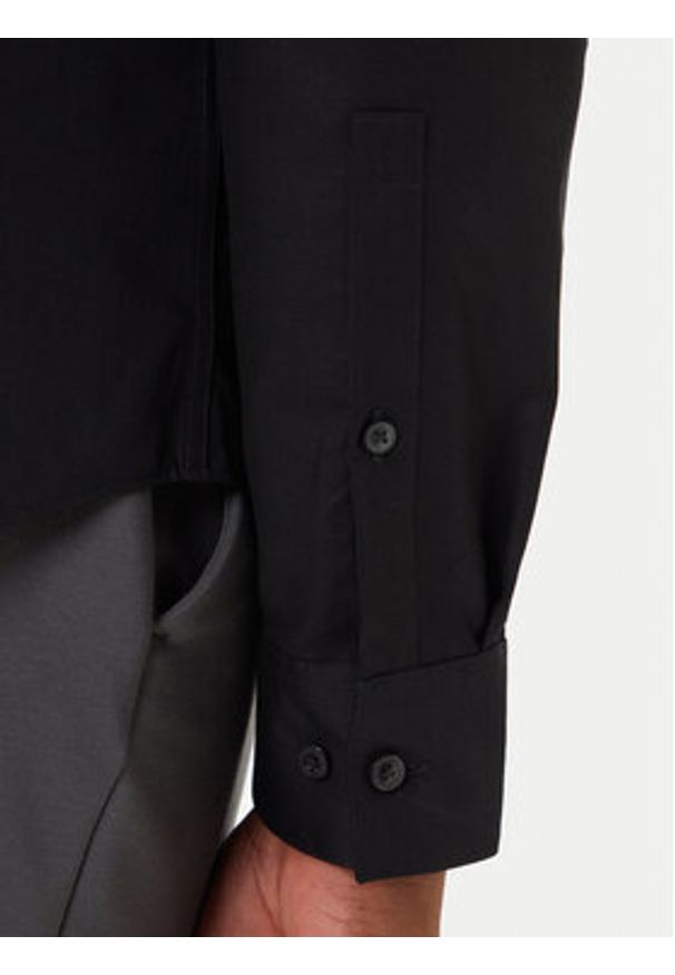 Calvin Klein Koszula LV019EU053 Czarny Slim Fit. Kolor: czarny. Materiał: bawełna