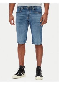 Pepe Jeans Szorty jeansowe Cash PM801081 Niebieski Straight Fit. Kolor: niebieski. Materiał: bawełna