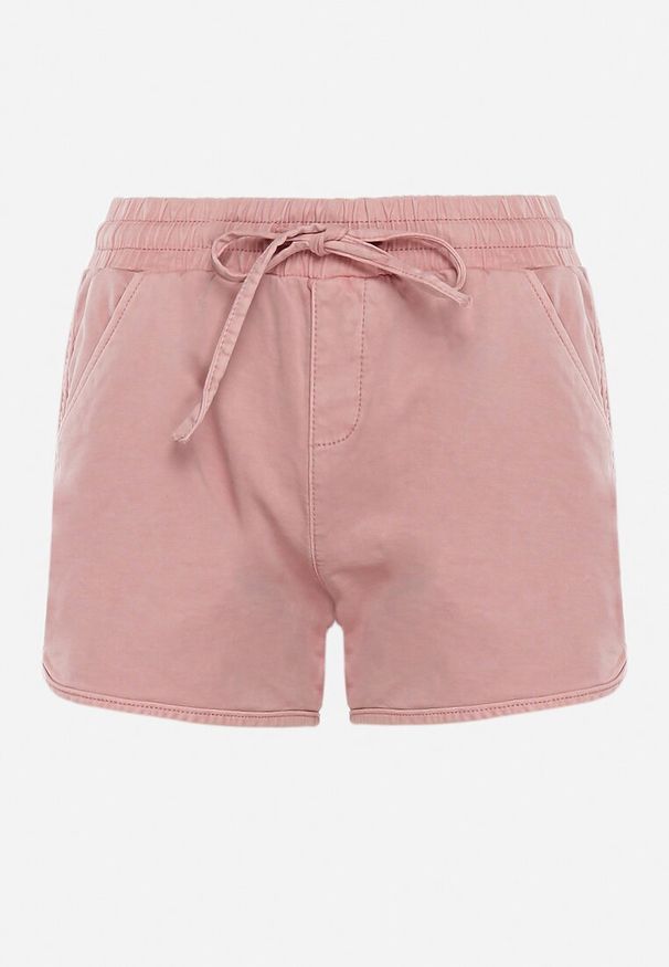 Born2be - Różowe Bawełniane Szorty z Gumką w Talii Cazorea. Okazja: na co dzień. Kolor: różowy. Materiał: bawełna. Sezon: lato. Styl: elegancki, casual