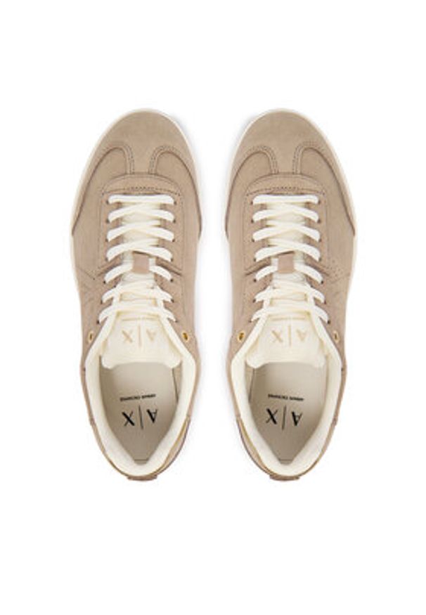 Armani Exchange Sneakersy XW002791 AF23058 MZ285 Beżowy. Kolor: beżowy. Materiał: zamsz, skóra