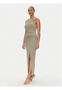 Guess Spódnica midi W5GD0E KAQL2 Khaki Regular Fit. Kolor: brązowy #3