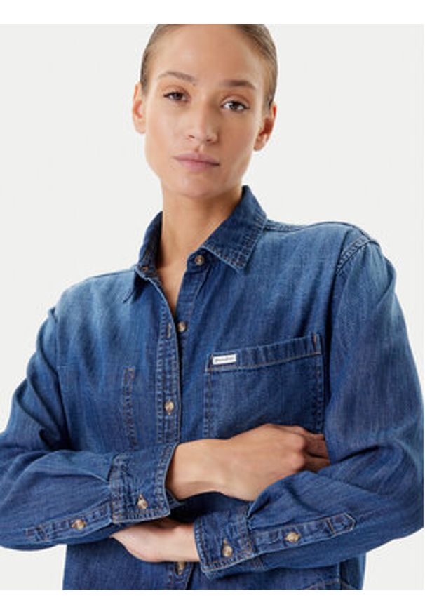 Guess Jeans Koszula jeansowa W5YH0D D5M8A Granatowy Regular Fit. Kolor: niebieski. Materiał: bawełna