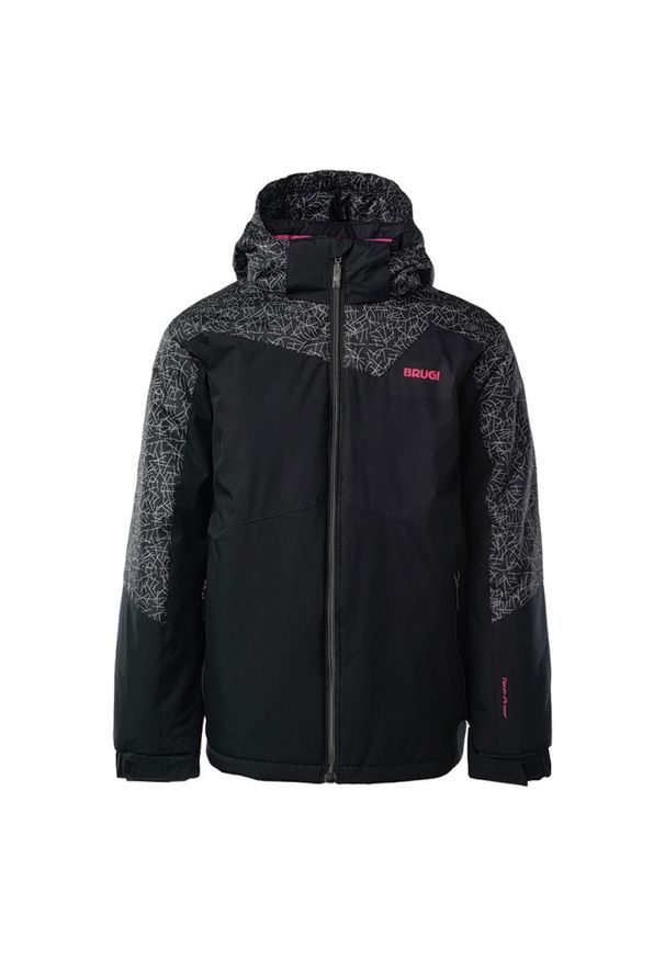 Kurtka narciarska ocieplana dziecięca Brugi 1AIA - czarna, Rozmiar 152/158. Kolor: czarny. Sezon: zima. Sport: narciarstwo