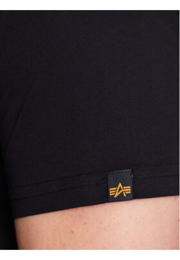 Alpha Industries T-Shirt Basic 100501RB Czarny Regular Fit. Kolor: czarny. Materiał: bawełna