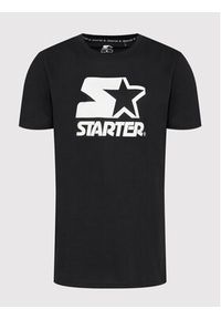 Starter T-Shirt SMG-008-BD Czarny Regular Fit. Kolor: czarny. Materiał: bawełna
