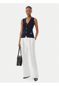 TOMMY HILFIGER - Tommy Hilfiger Top WW0WW49707 Granatowy Slim Fit. Kolor: niebieski. Materiał: bawełna #2