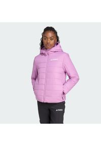Adidas - Kurtka z kapturem z ociepleniem Terrex Multi Essentials CLIMAWARM. Typ kołnierza: kaptur. Kolor: fioletowy. Materiał: puch. Technologia: ClimaWarm (Adidas). Sport: turystyka piesza