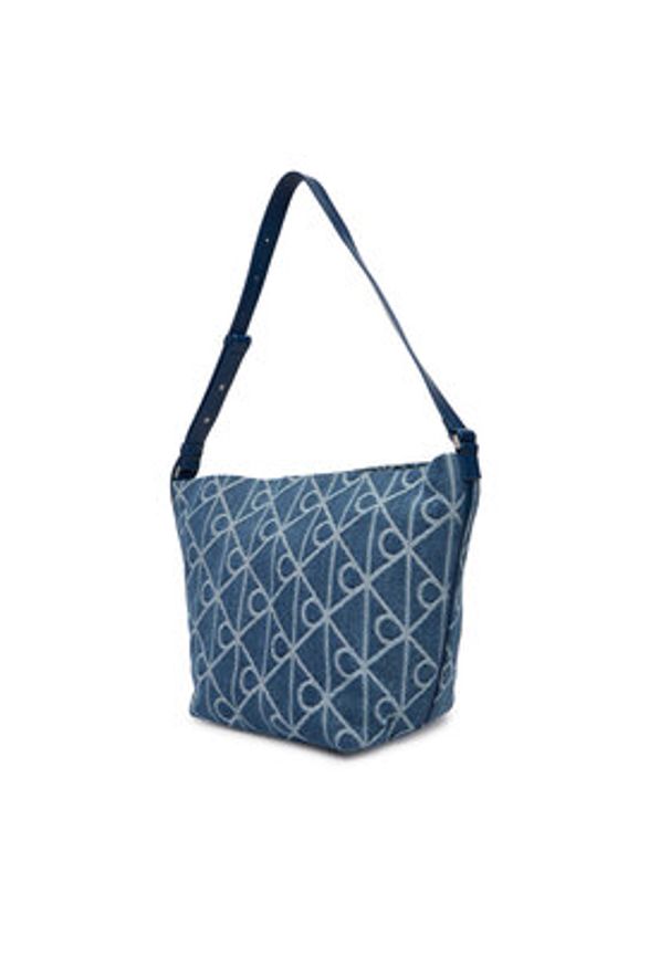 Calvin Klein Torebka Emblem Aop Denim Bucket LV04F3432G Niebieski. Kolor: niebieski