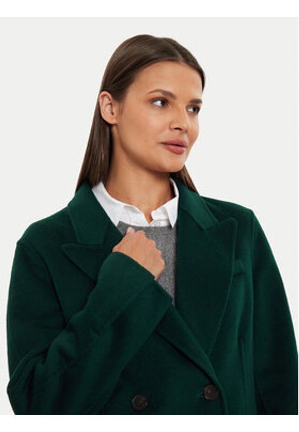 TOMMY HILFIGER - Tommy Hilfiger Płaszcz wełniany WW0WW42621 Zielony Regular Fit. Kolor: zielony. Materiał: syntetyk