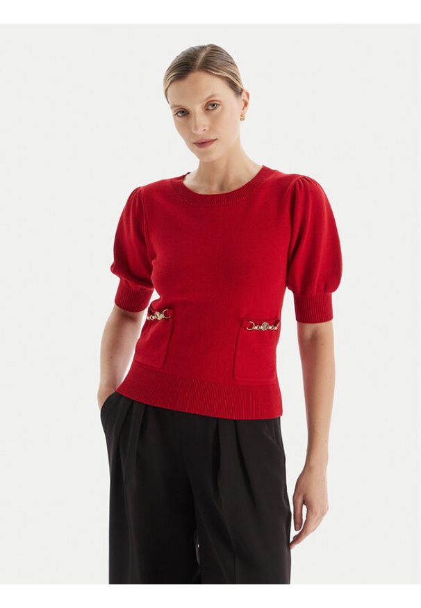 Fracomina Sweter FR25WT7019K55601 Czerwony Slim Fit. Kolor: czerwony. Materiał: syntetyk