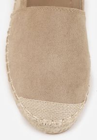 Born2be - Ciemnobeżowe Klasyczne Espadryle VICES na Grubej Podeszwie z Plecionką Idathelia. Okazja: na co dzień, na spacer. Kolor: beżowy. Materiał: jeans, len. Styl: klasyczny #9