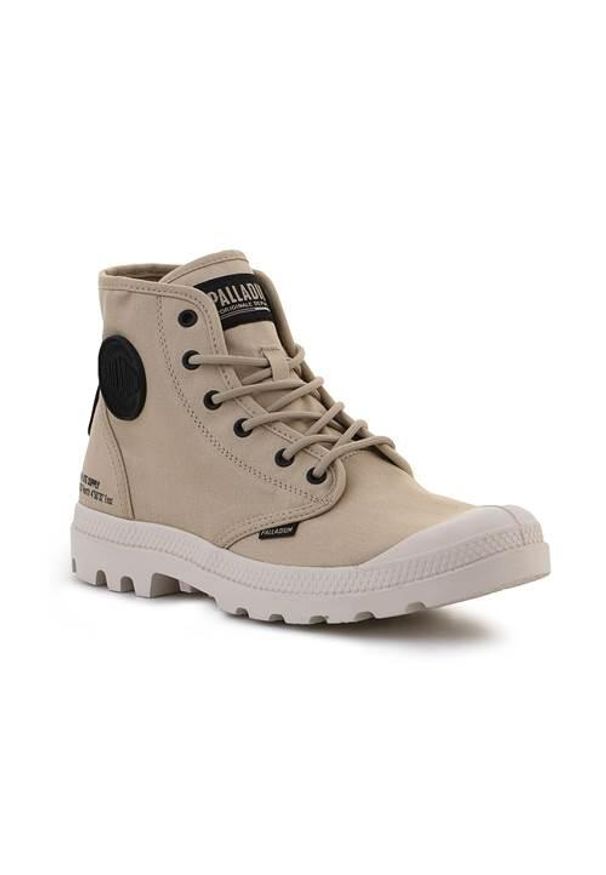 Buty do chodzenia unisex Palladium Pampa HI Htg Supply. Wysokość cholewki: za kostkę. Zapięcie: sznurówki. Kolor: beżowy. Materiał: materiał, syntetyk, tkanina. Szerokość cholewki: normalna. Sport: turystyka piesza