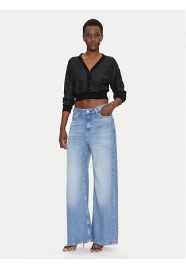 Guess Kardigan W5GR08 Z3MN2 Czarny Regular Fit. Kolor: czarny. Materiał: syntetyk