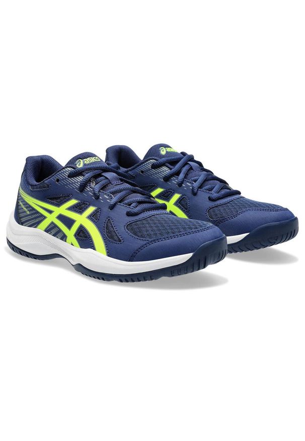 Buty do biegania damskie Asics Upcourt 6 Gs. Zapięcie: sznurówki. Kolor: biały, niebieski, wielokolorowy. Materiał: materiał. Szerokość cholewki: normalna