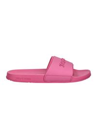Juicy Couture - JUICY COUTURE Różowe klapki damskie Embossed Slider, Rozmiar 37. Okazja: na co dzień. Kolor: różowy. Sezon: lato. Styl: casual #3
