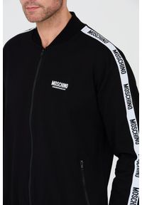 MOSCHINO Czarna męska bluza z lampasami, Rozmiar M. Kolor: czarny #5