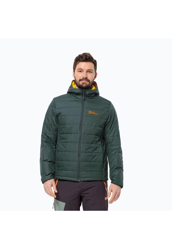 Kurtka puchowa męska Jack Wolfskin Lapawa Ins Hoody. Kolor: zielony. Materiał: puch. Sport: turystyka piesza