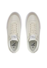 Calvin Klein Jeans Sneakersy Bold Flatf Low Lace Mix Ml Fad YW0YW01316 Beżowy. Kolor: beżowy. Materiał: skóra
