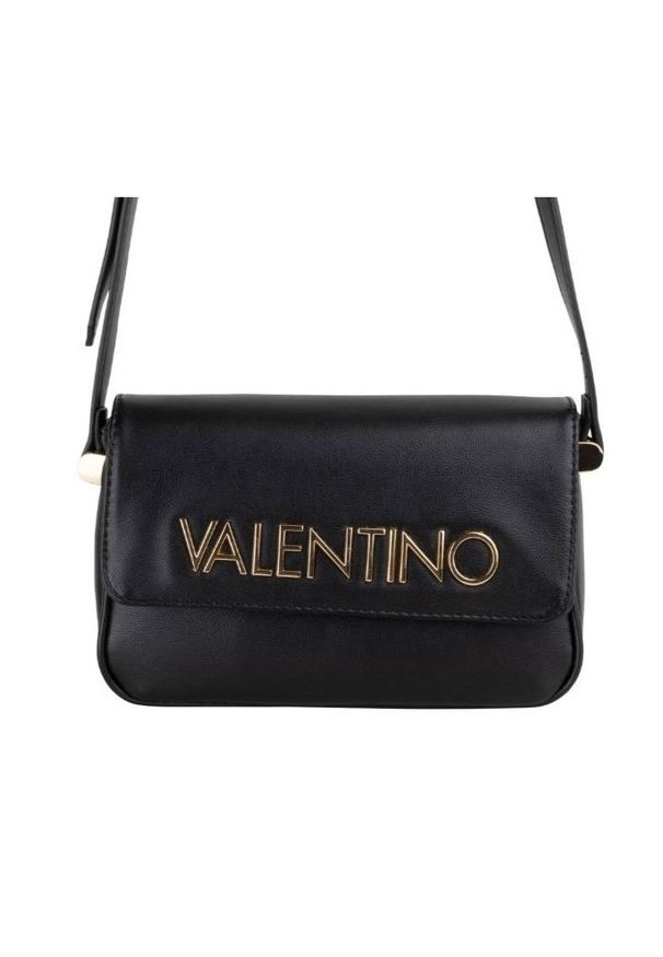 Valentino by Mario Valentino - VALENTINO Czarna listonoszka Caprice Flap Bag. Kolor: czarny. Materiał: skórzane