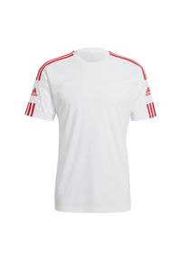 Adidas - Koszulka męska adidas Squadra 21 Jersey Short Sleeve. Kolor: biały, wielokolorowy, czerwony. Materiał: jersey #2