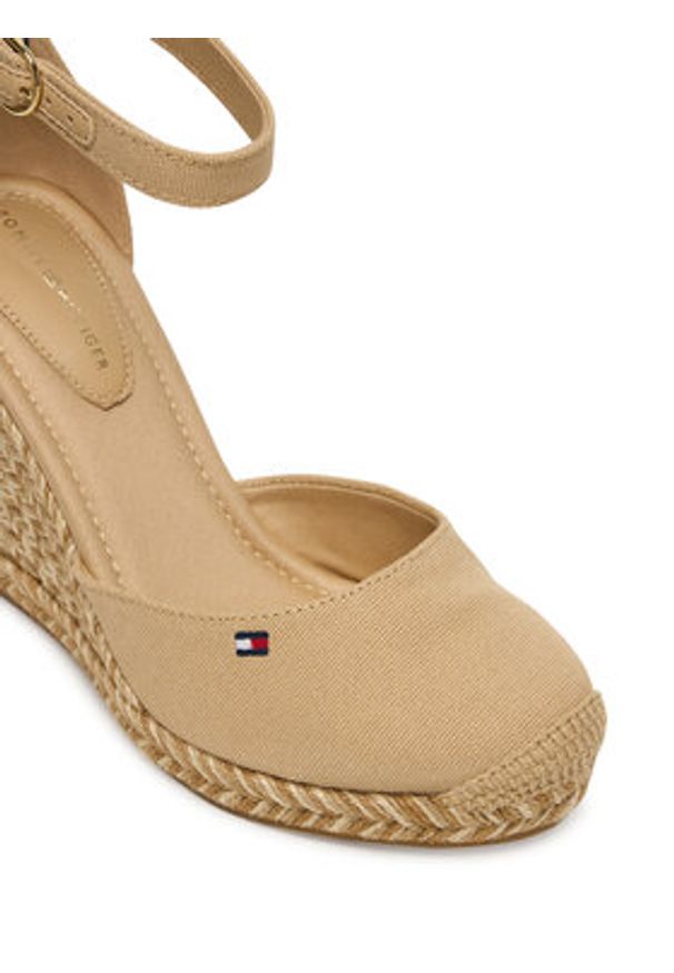 TOMMY HILFIGER - Tommy Hilfiger Espadryle Wedge FW0FW09225 Beżowy. Kolor: beżowy. Materiał: materiał